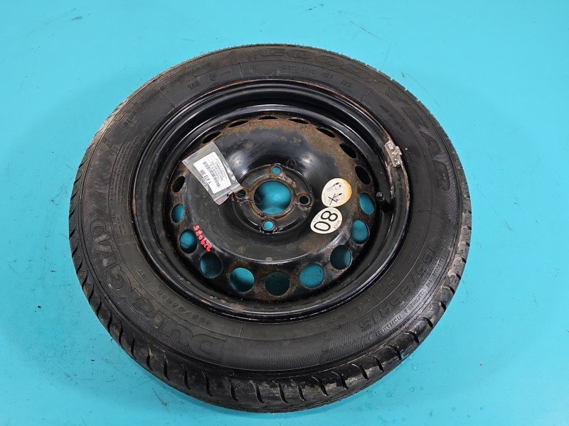 Koło zapasowe 15" dojazdowe dojazdówka Renault Clio IV 12-20 Rozstaw śrub: 4x100, Goodyear, 185 mm, Profil opony: 65, 6jx15... Koło zapasowe 15" dojazdowe dojazdówka Renault Clio IV 12-20 Rozstaw śrub: 4x100, Goodyear, 185 mm, Profil opony: 65, 6jx15...