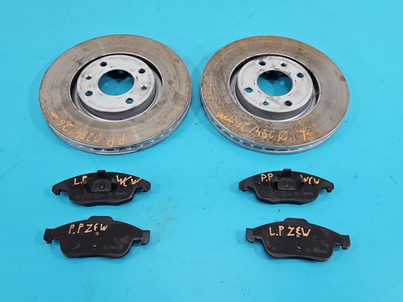 Tarcze hamulcowe przód klocki Peugeot Partner II 1.6 hdi (9H06 10JBEM) Peugeot, 284/26 mm