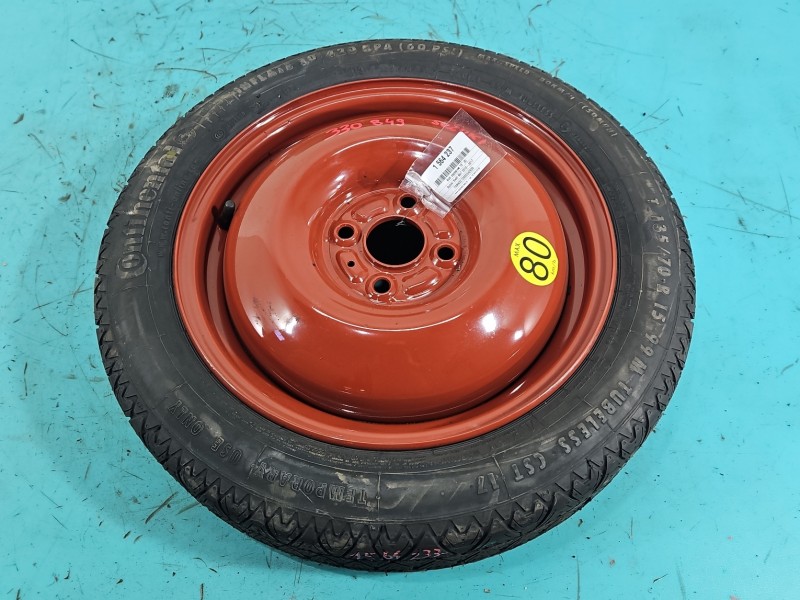 Koło zapasowe 15" dojazdowe dojazdówka Suzuki Swift Mk7 Rozstaw śrub: 4x100, Continental, 135 mm, Profil opony: 70, Kod...