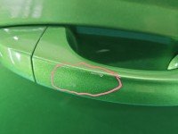 Drzwi tył prawe Skoda Fabia III HB 5d zielony LF6Z