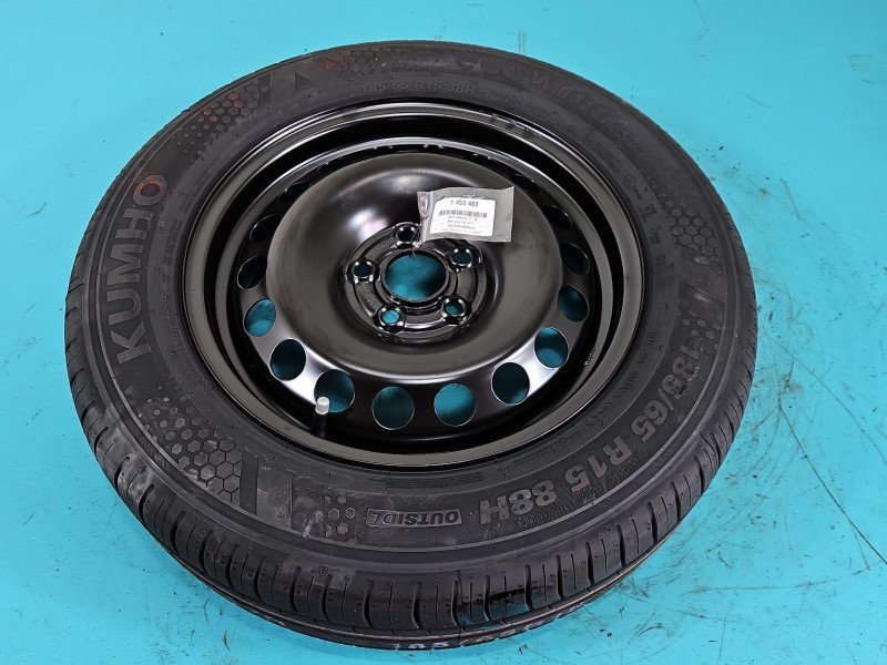Koło zapasowe 15" dojazdowe dojazdówka Seat Ibiza V KJ 6F Rozstaw śrub: 5x100, Marka opon: Kumho, 185 mm, Profil opony: 65,... Koło zapasowe 15" dojazdowe dojazdówka Seat Ibiza V KJ 6F Rozstaw śrub: 5x100, Marka opon: Kumho, 185 mm, Profil opony: 65,...