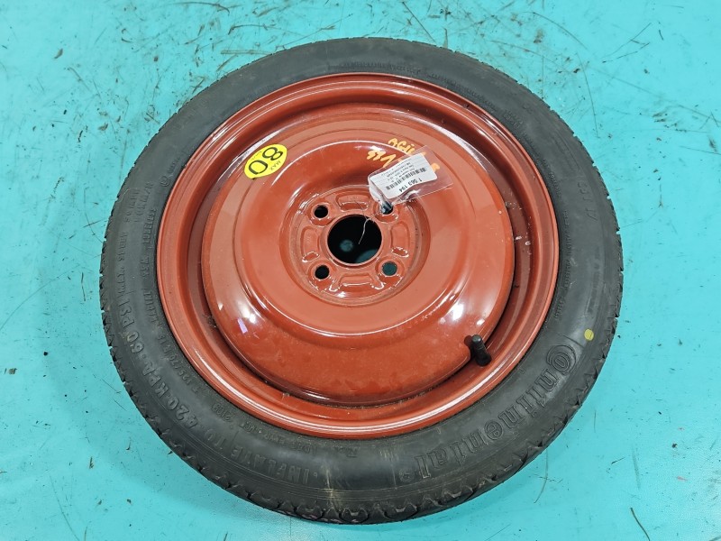 Koło zapasowe 15" dojazdowe dojazdówka Opel Agila B II 08- Rozstaw śrub: 4x100, Continental, 125 mm, Profil opony: 70, Kod...