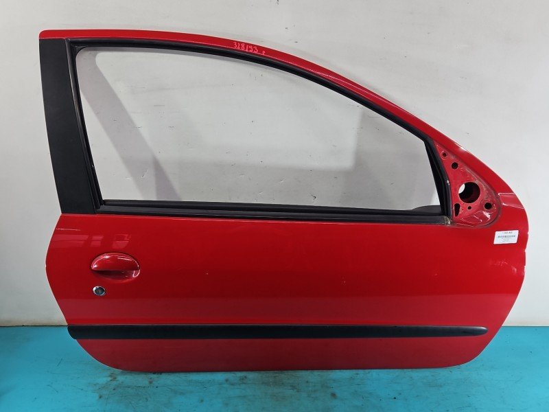 Drzwi przód prawe Peugeot 206 3d czerwony KKN Drzwi przód prawe Peugeot 206 3d czerwony KKN