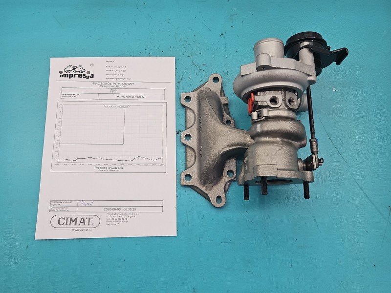 Turbosprężarka Regenerowana Renault Clio IV 12-20 0.9 Tce H4BA400 90KM 49373-04001, 144103742R, 8201234380