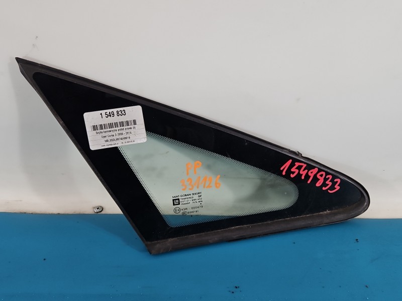Szyba karoseryjna przód prawa Opel Corsa D drzwi HB