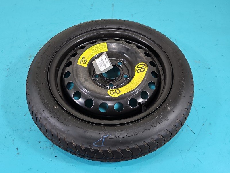 Koło zapasowe 16" dojazdowe dojazdówka Kia Optima IV 15-20 5x114.3, Hankook, 125 mm, Profil opony: 80, 125/80/R16 HANKOOK, 2018R Koło zapasowe 16" dojazdowe dojazdówka Kia Optima IV 15-20 5x114.3, Hankook, 125 mm, Profil opony: 80, 125/80/R16 HANKOOK, 2018R